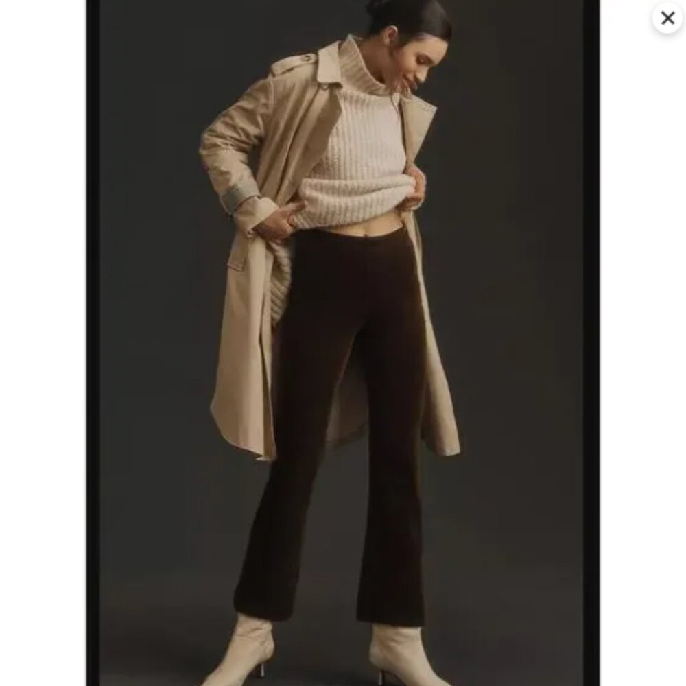 Pilcro The Yaya Velvet Pull On Crop Flare Jeans